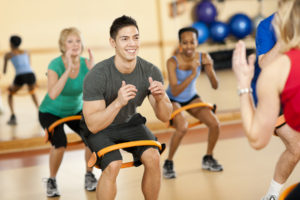 Fitness Class Diverse pilates fitness class
