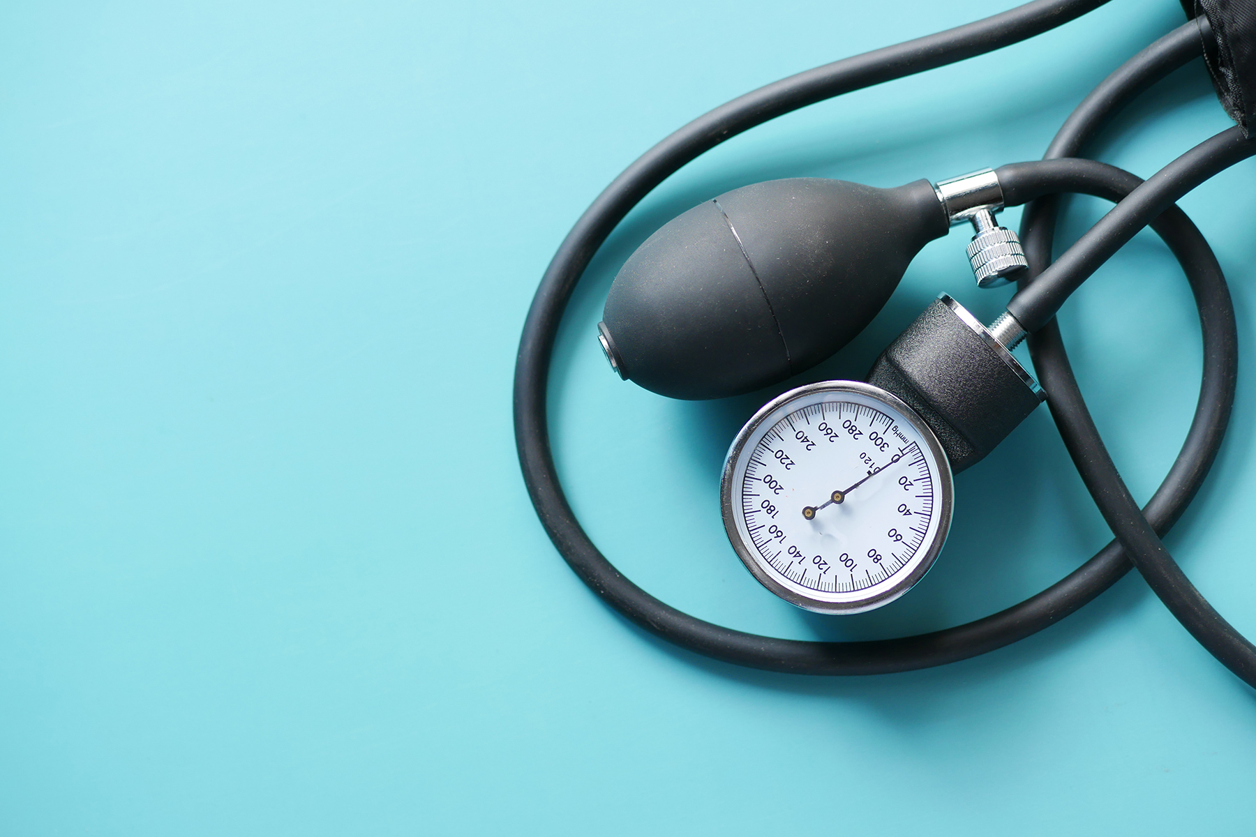 top view of blood pressure machine on table ,