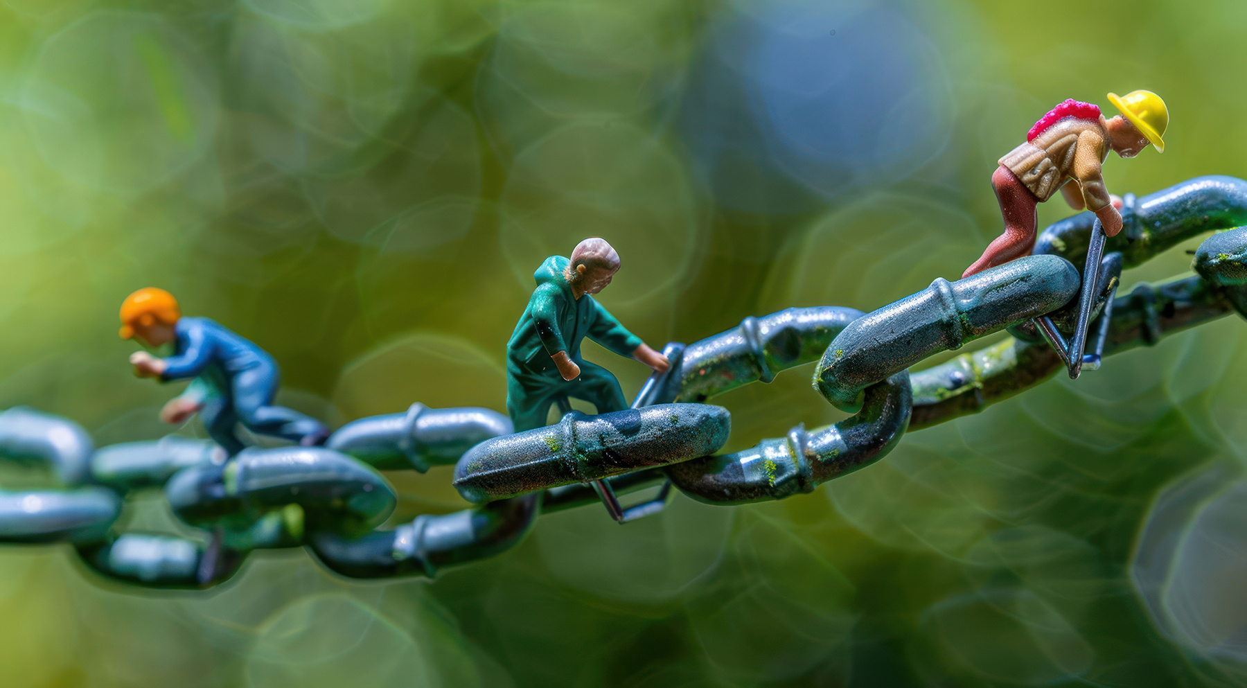 concept image of figurines on chain